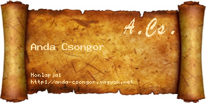 Anda Csongor névjegykártya